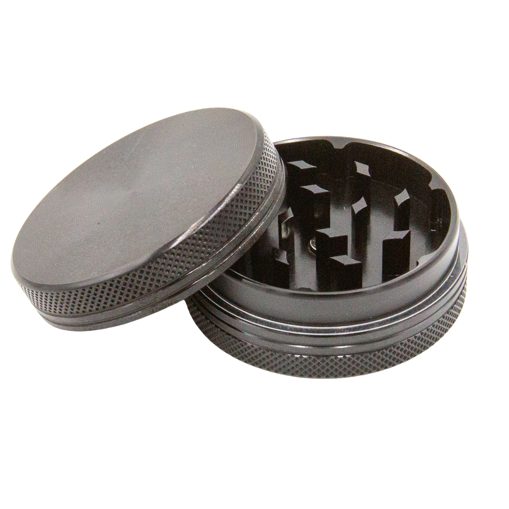 Aluminium Grinder – Schwarz, 2-teilig, Ø 50 mm